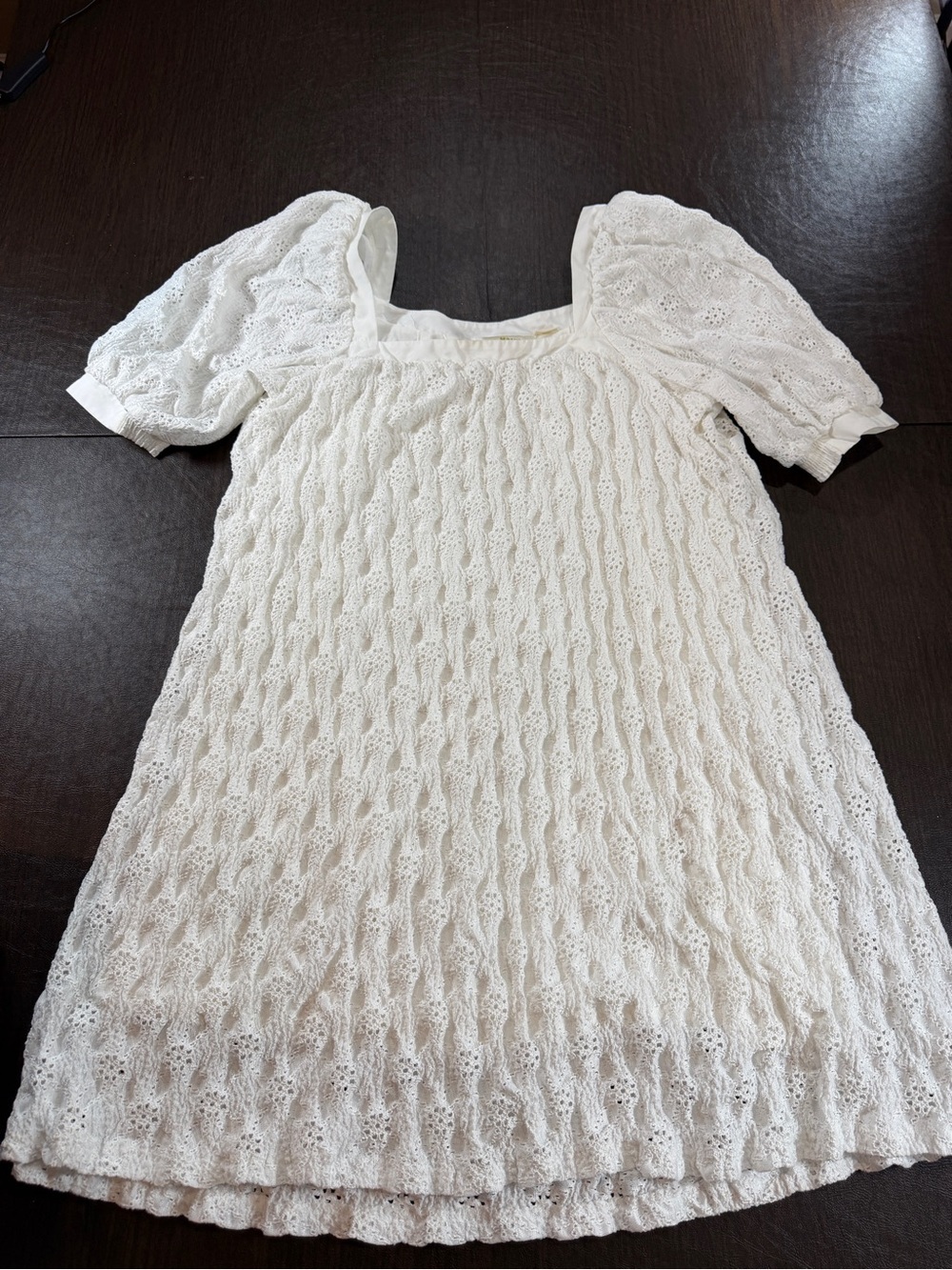 Maeve by Anthropologie Women’s White Puff Sleeve Dress Sz M